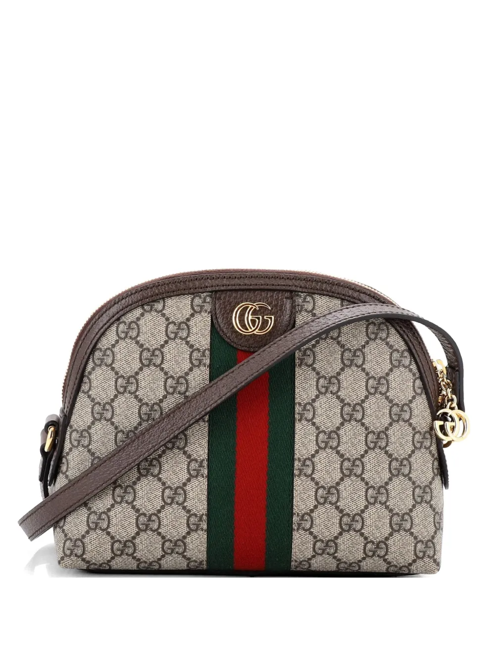 Gucci Pre-Owned Borsa a spalla Ophidia Dome piccola in tela cerata GG - Marrone