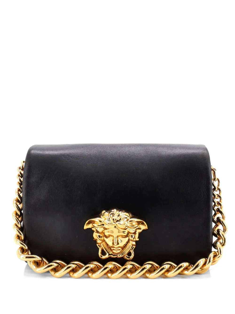 Versace Pre-Owned Palazzo Medusa Flap Bag Leather shoulder bag - Nero