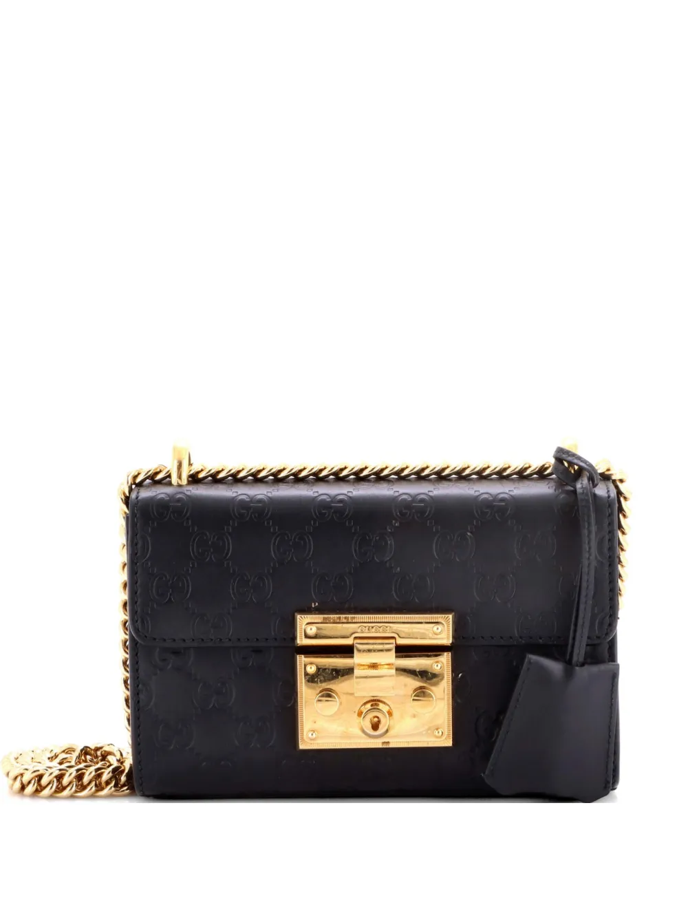 Gucci Pre-Owned Padlock Shoulder Bag Guccissima Leather Small crossbody bag - Nero