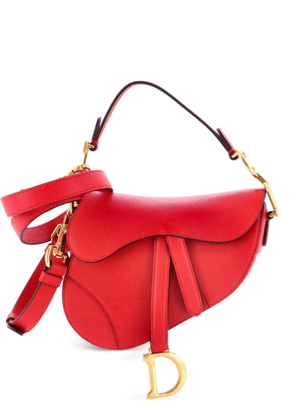 Christian Dior Pre-Owned Saddle Handbag with Strap Leather Mini shoulder bag - Rosso