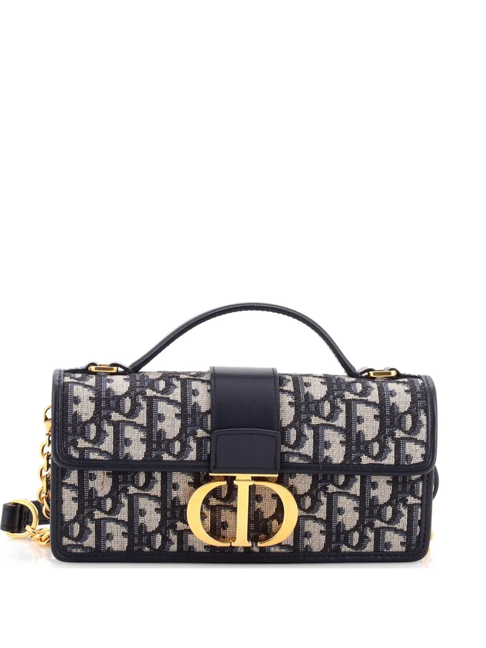 Christian Dior Pre-Owned Miss Montaigne Top Handle Flap Bag Oblique Canvas Mini satchel - Blu