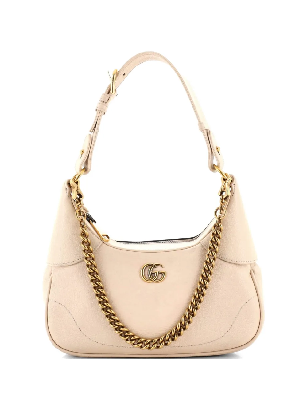 Gucci Pre-Owned Aphrodite Zip Shoulder Bag Leather Small hobo bag - Toni neutri