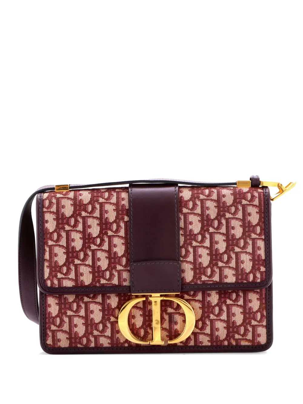 Christian Dior Pre-Owned 30 Montaigne Flap Bag Oblique Canvas crossbody bag - Rot