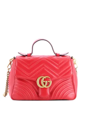 Gucci Pre-Owned GGマーモント トップハンドル バッグ レザー スモール