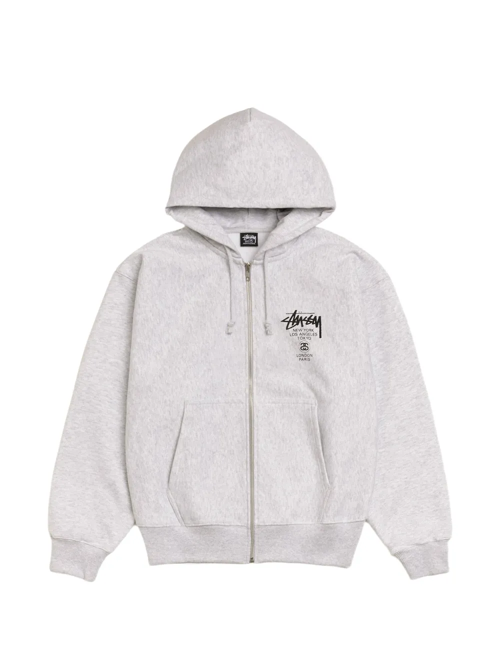 Stüssy Felpa World Tour con zip - Grigio