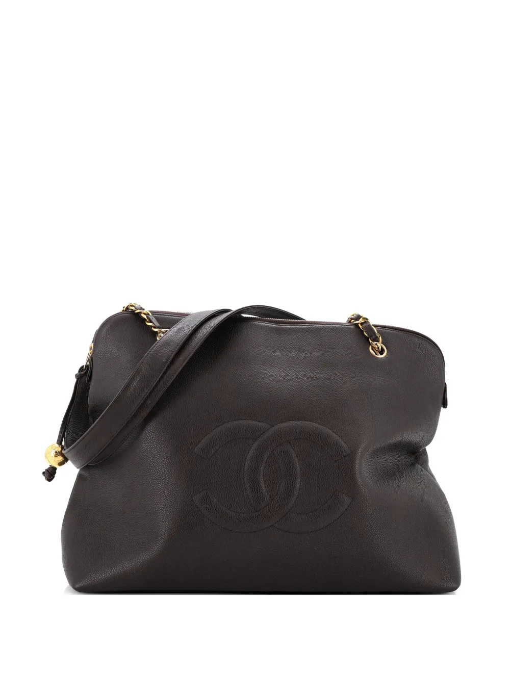 CHANEL Pre-Owned Timeless Zip Tote Caviar Large shoulder bag - Braun