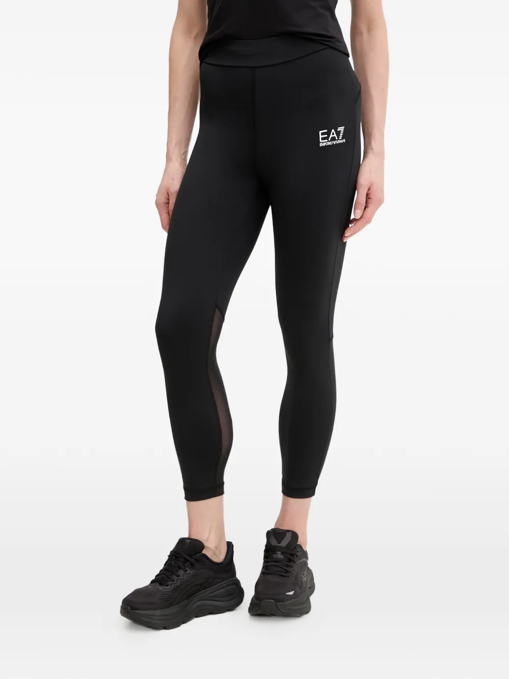 Ea7 Dynamic Athlete Mesh-panel Leggings In Schwarz
