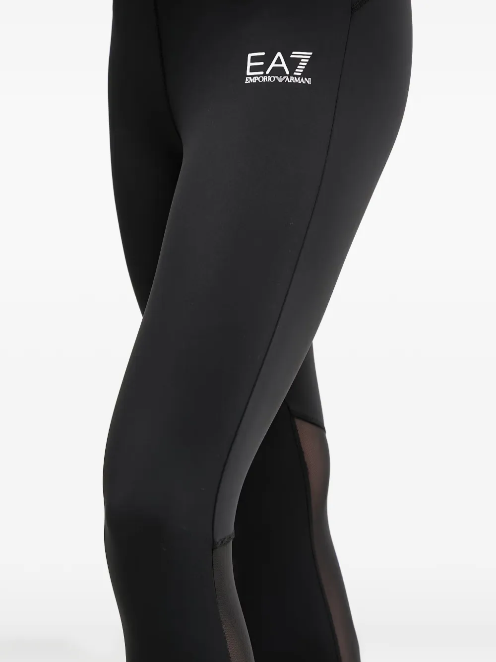 Ea7 Emporio Armani Dynamic Athlete legging met mesh vlak Zwart
