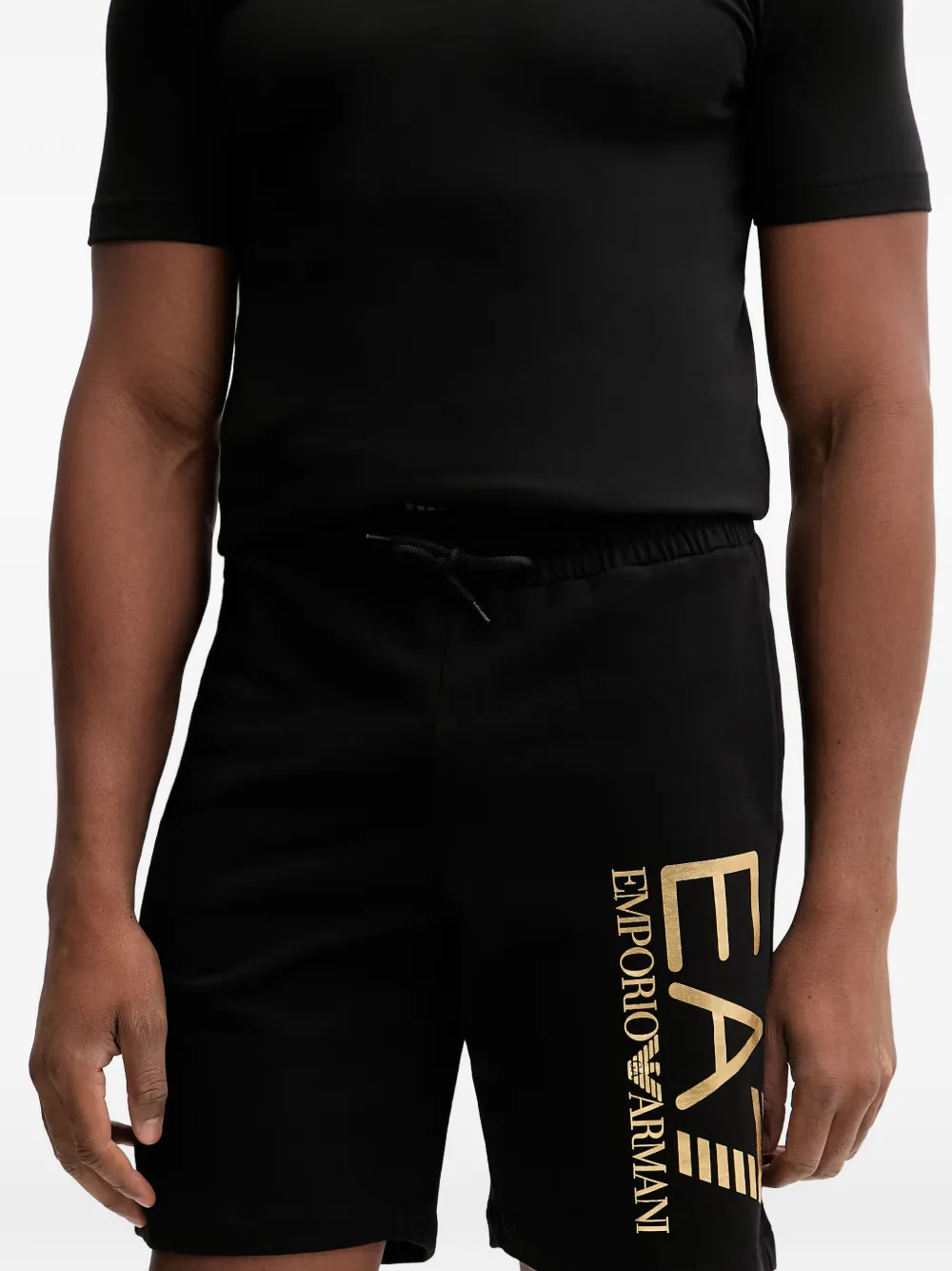 Ea7 Emporio Armani Shorts met logoprint Zwart