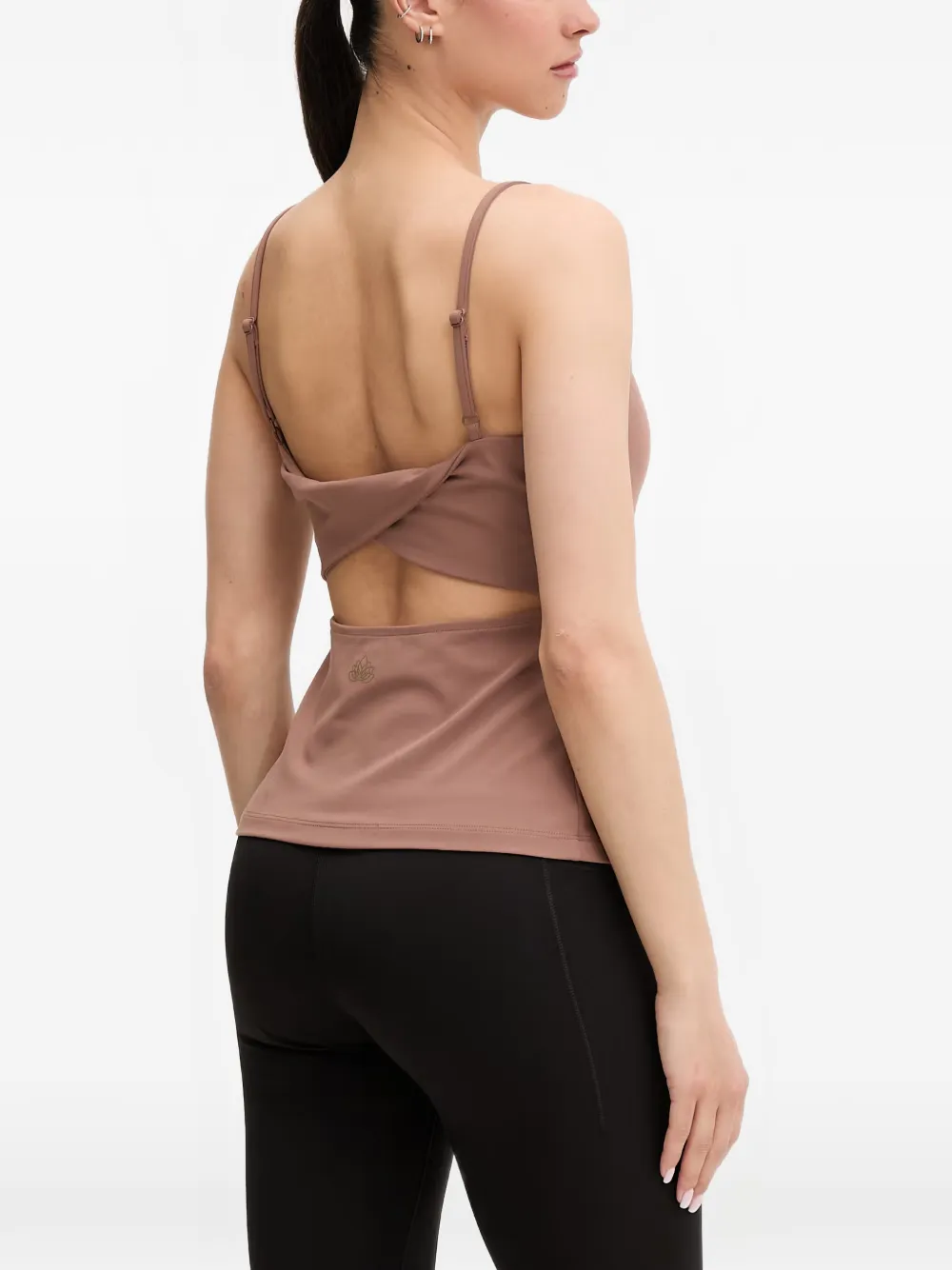 Ea7 Crossover-back Tank Top In Brown