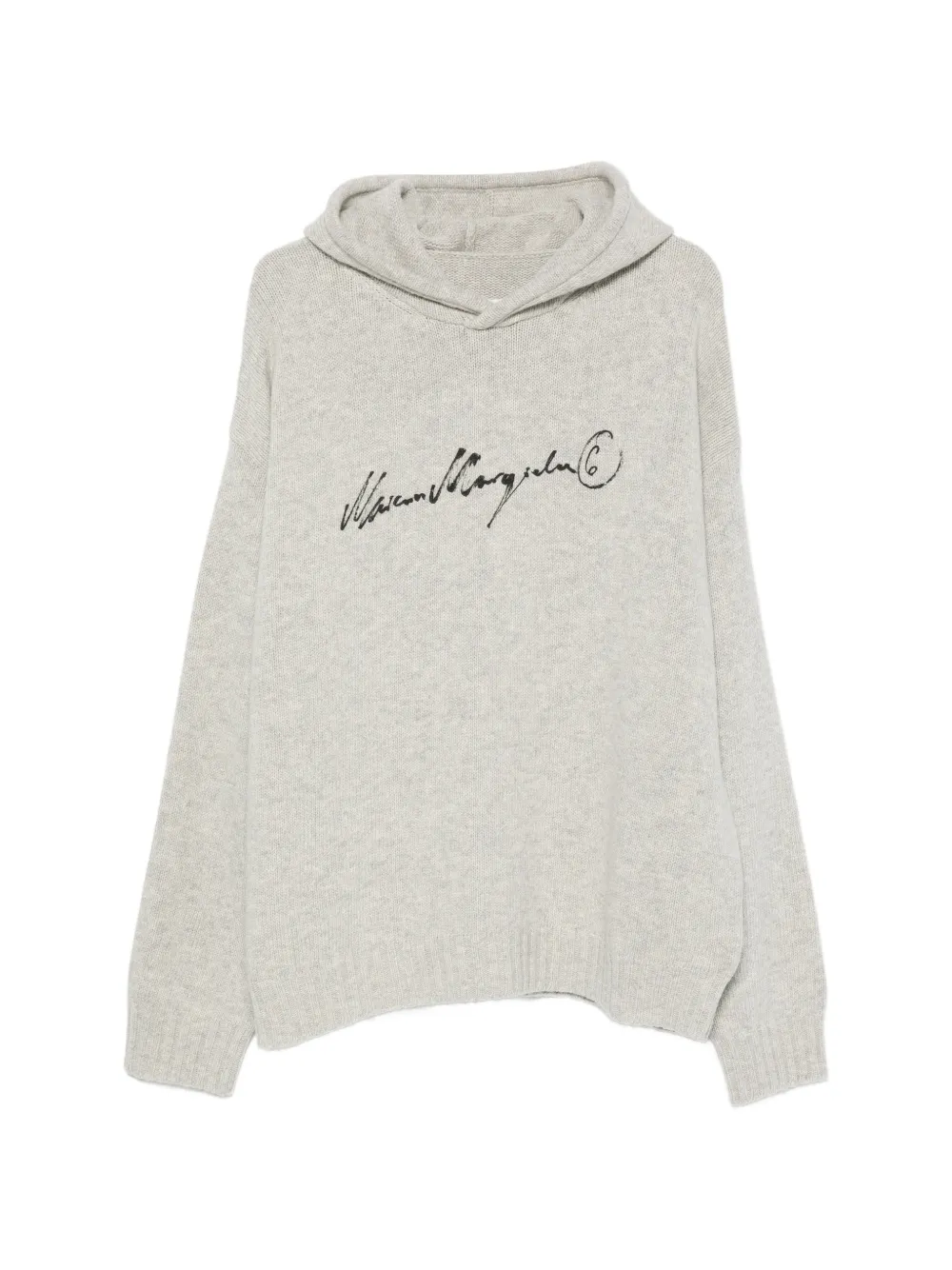MM6 Maison Margiela long-sleeve knitted hoodie - Grau
