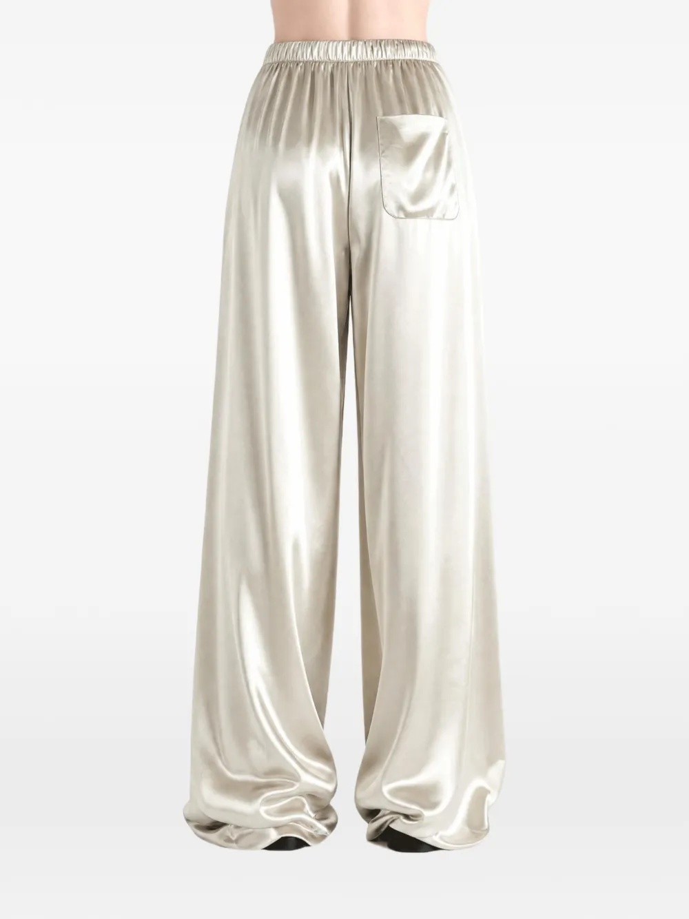 Ann Demeulemeester Palazzo broek met trekkoord en afwerking Beige