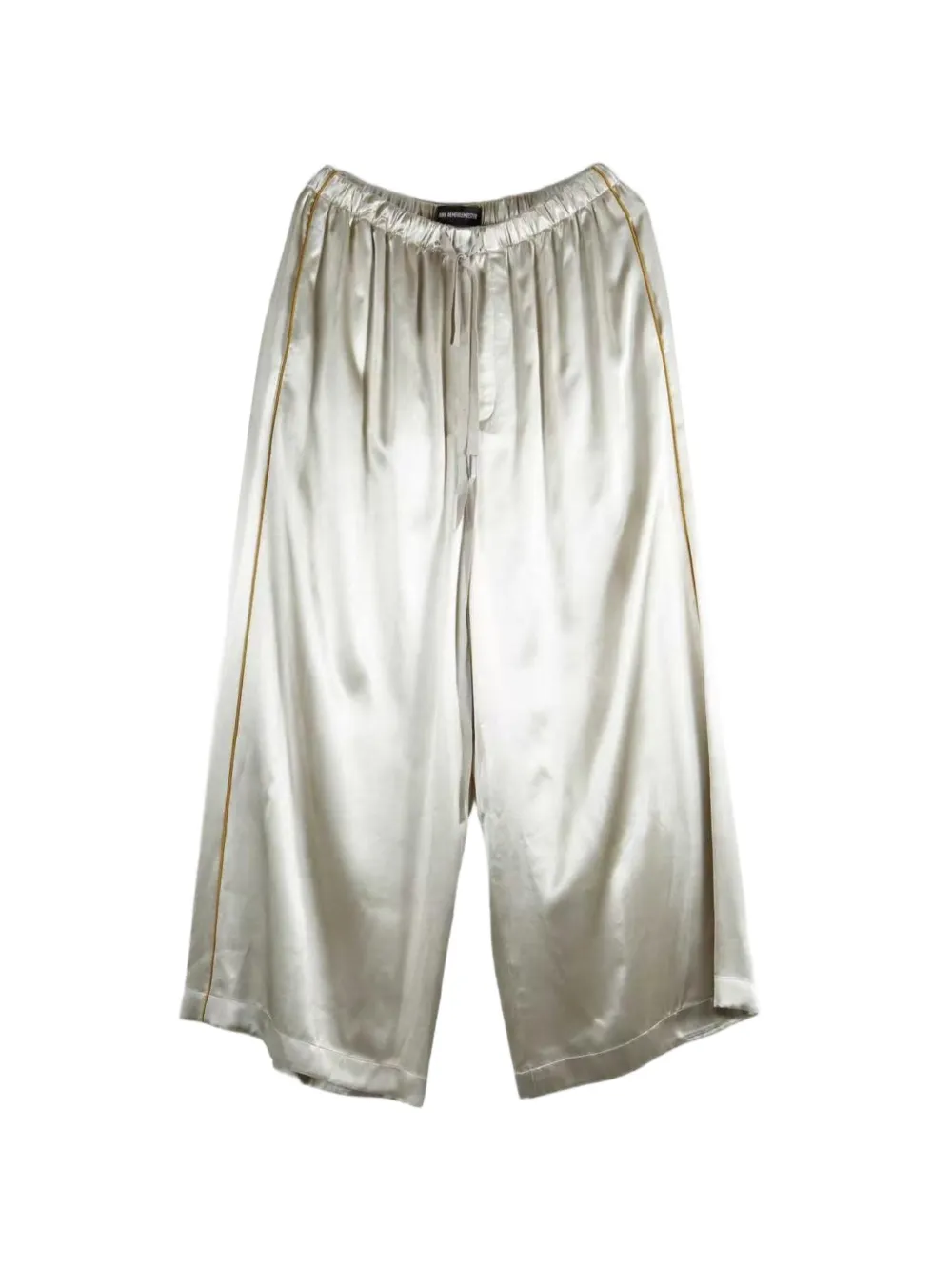 Ann Demeulemeester Piped-trim Drawstring Palazzo Pants In Gray