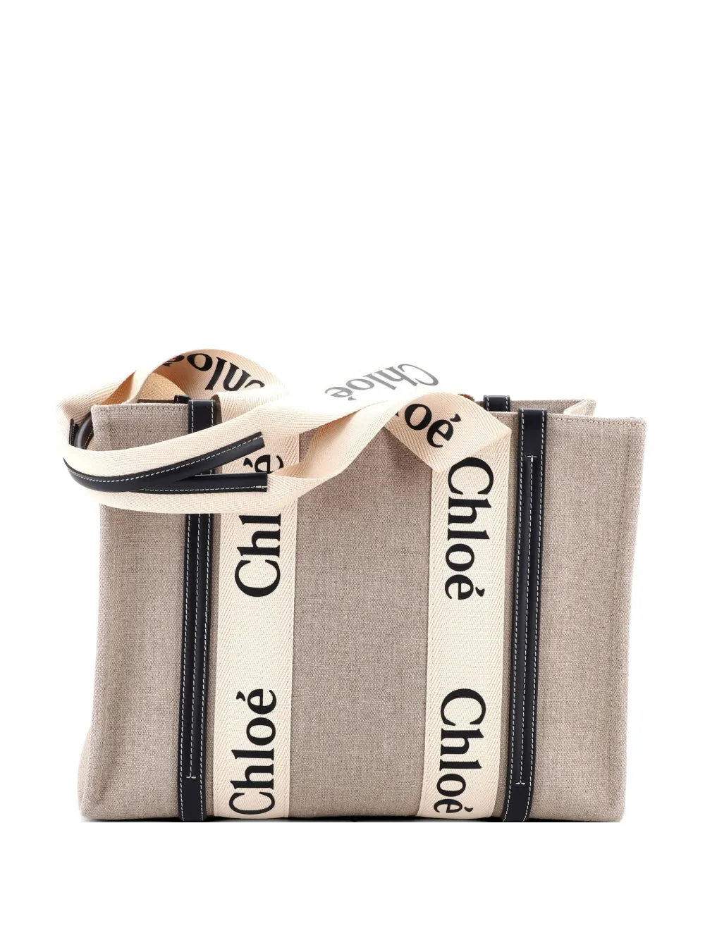 Chloé Pre-Owned Borsa tote Woody media in pelle - Toni neutri