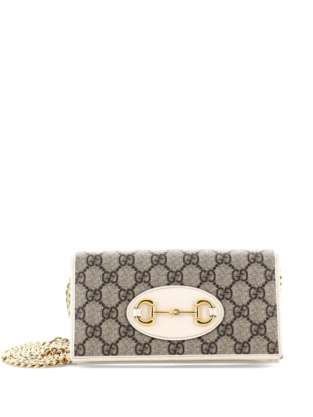 Gucci Pre-Owned Horsebit 1955 Chain Wallet GG Coated Canvas crossbody bag - Bianco