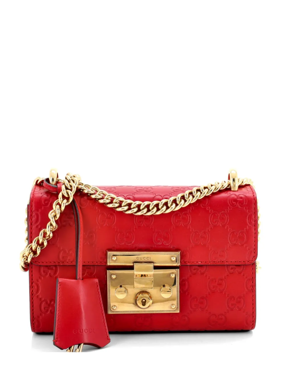Gucci Pre-Owned Padlock Shoulder Bag Guccissima Leather Small crossbody bag - Rot