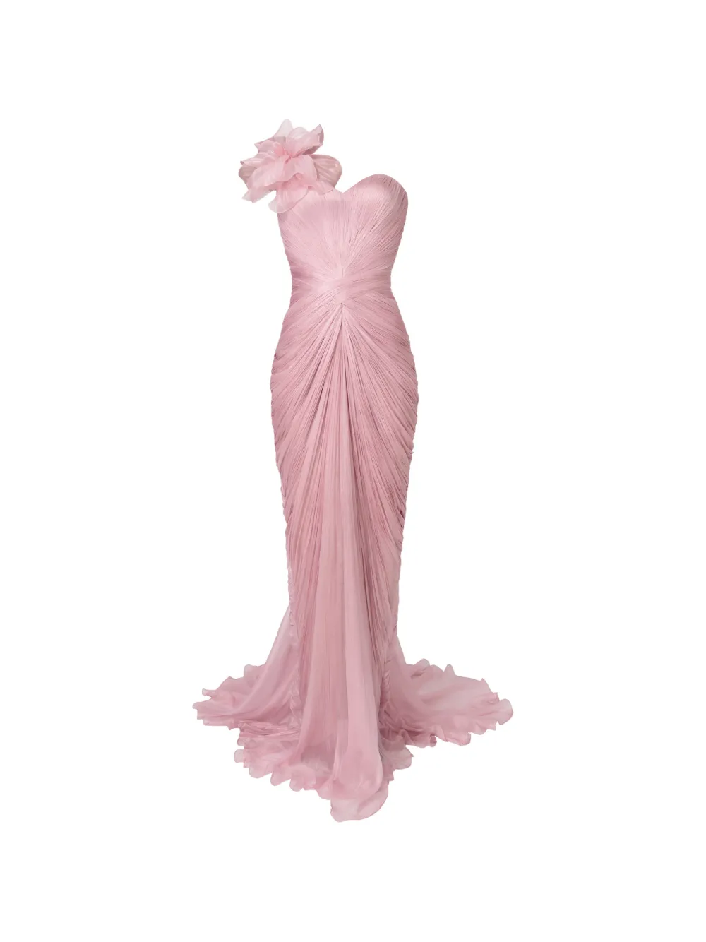 Iris Serban Elisabeth flower-detail ruched maxi dress - Rosa