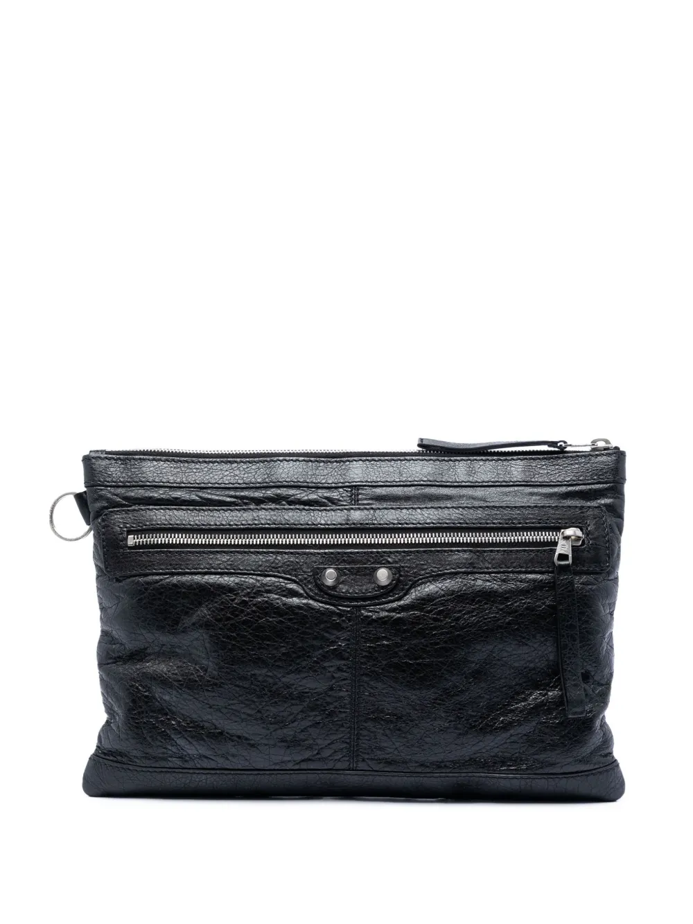 Balenciaga Pre-Owned 2013 Lambskin Motocross Classic Clip M clutch bag - Nero