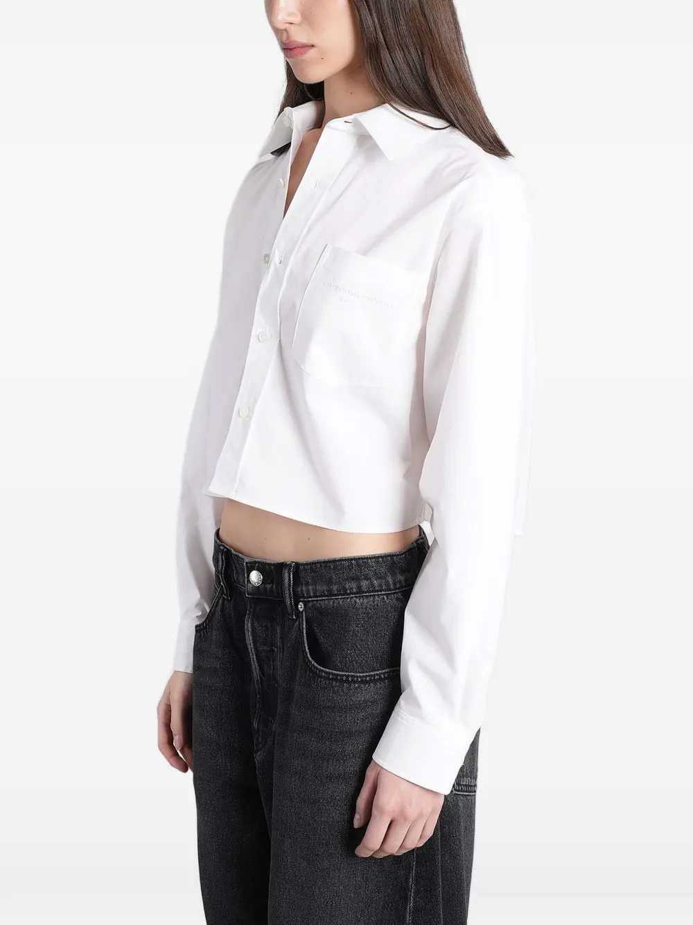 Alexander Wang T-shirt met geborduurd logo Wit
