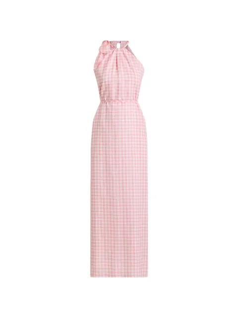 Scanlan Theodore gingham-check halterneck maxi dress