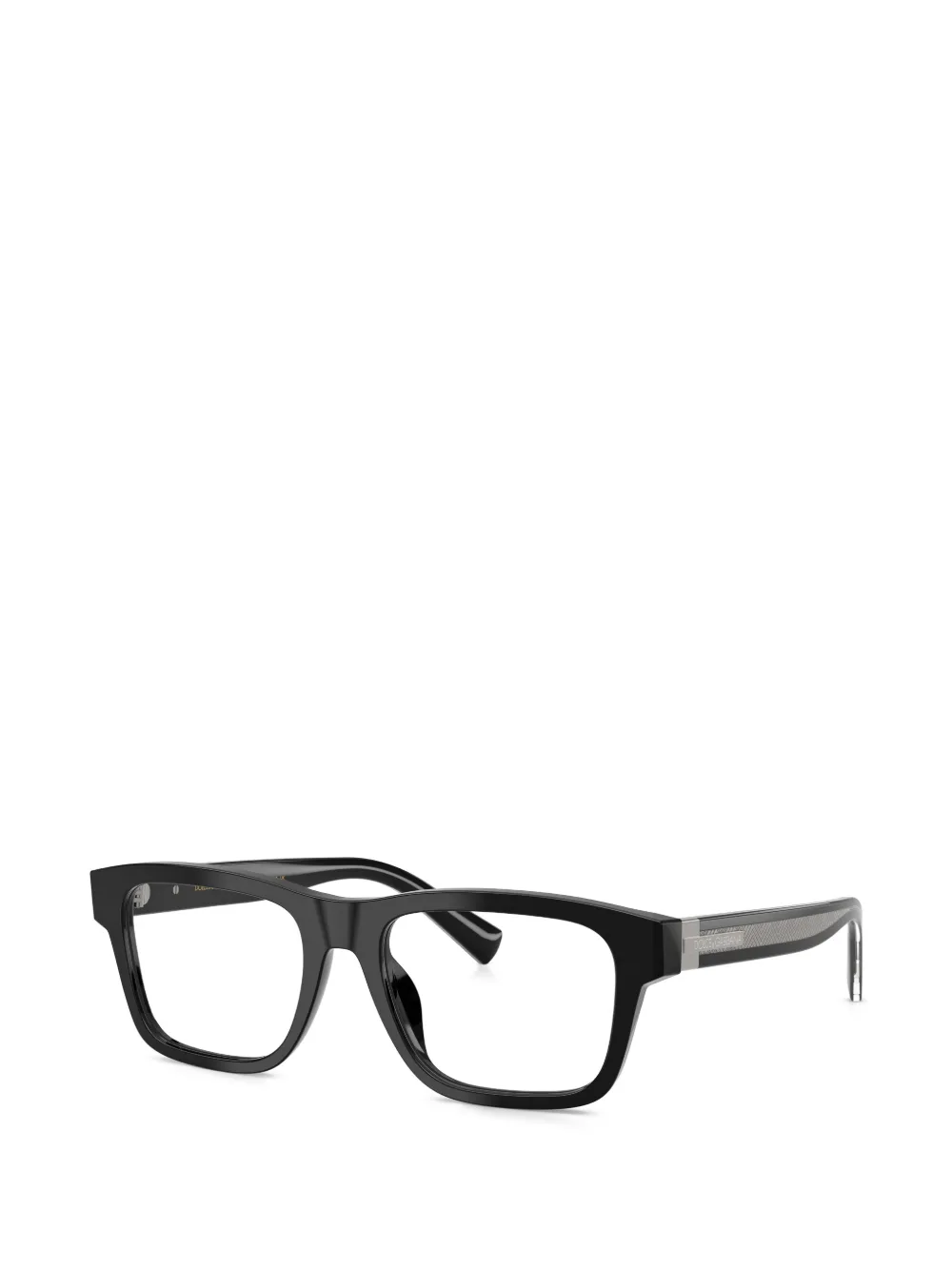 Dolce & Gabbana Bril met rechthoekig montuur en chevron patroon Zwart