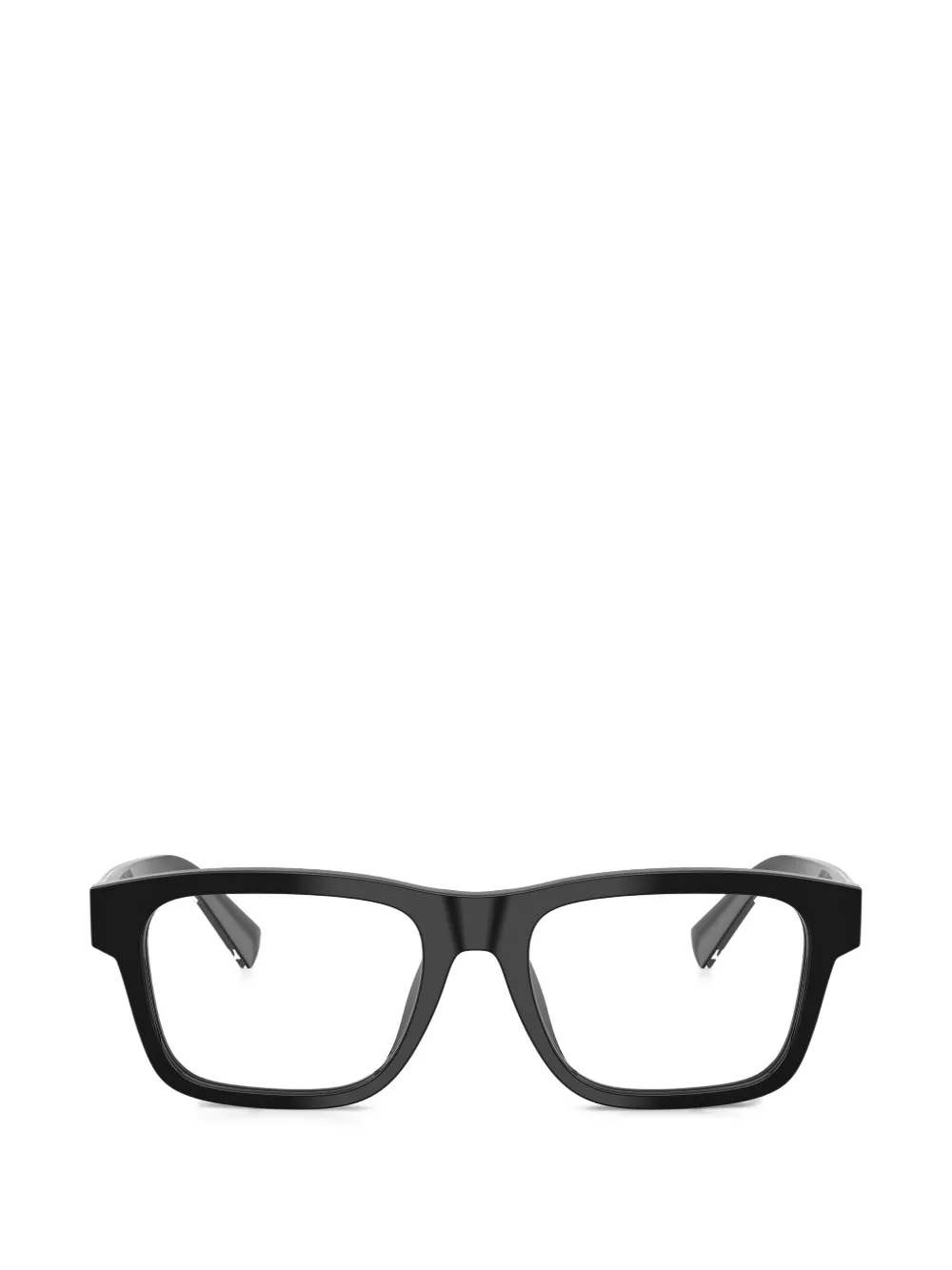 Dolce & Gabbana chevron-engraved rectangular-frame glasses - Nero
