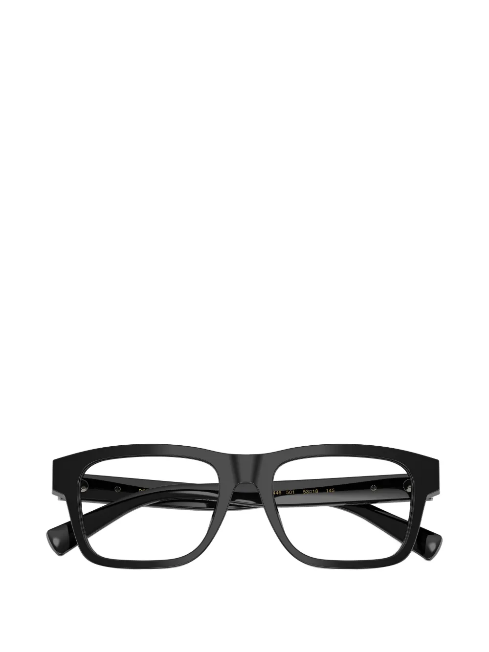 Dolce & Gabbana Bril met rechthoekig montuur en chevron patroon Zwart