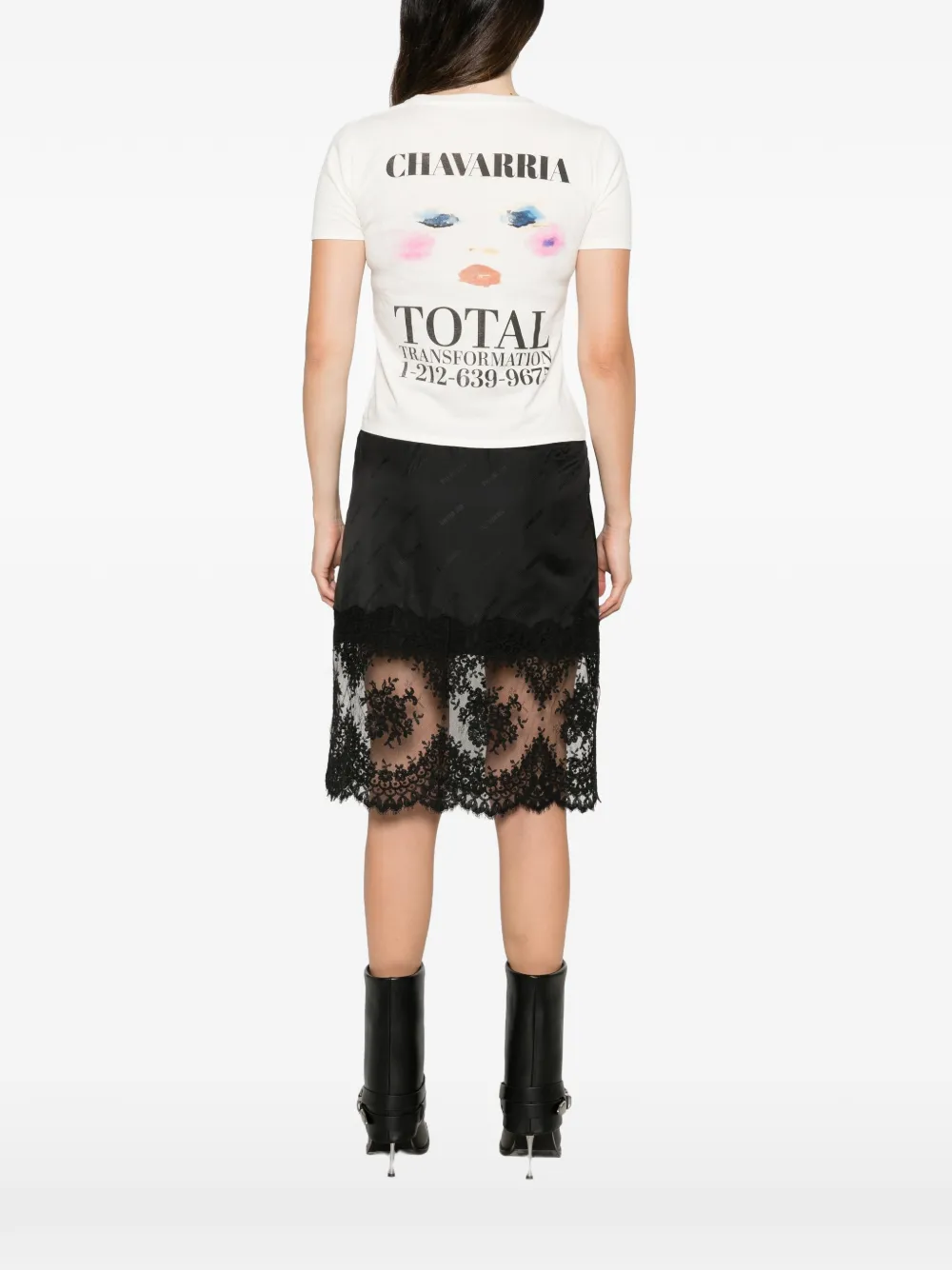 Willy Chavarria T-shirt met grafische print Beige