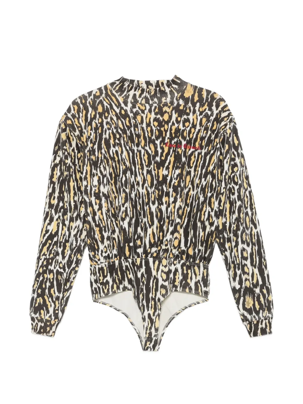Willy Chavarria cheetah-print long-sleeved bodysuit - Braun