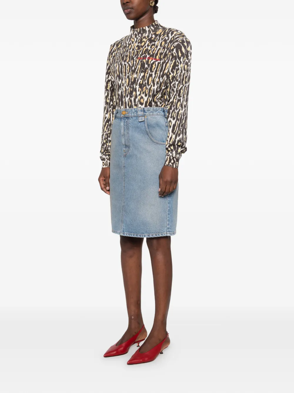 Willy Chavarria cheetah-print long-sleeved bodysuit Bruin
