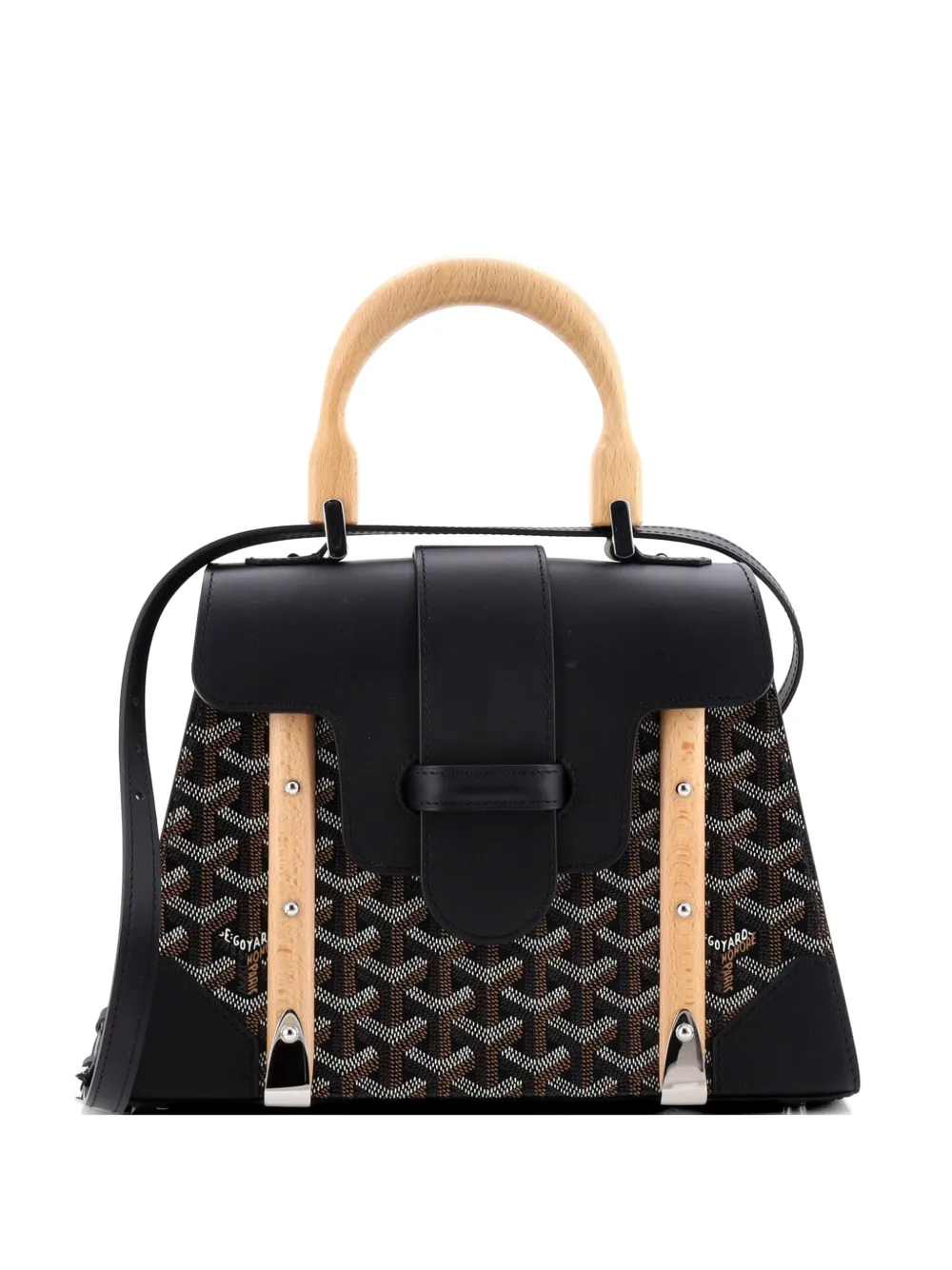 Goyard Pre-Owned Saigon Top Handle Bag Coated Canvas with Leather PM satchel - Nero