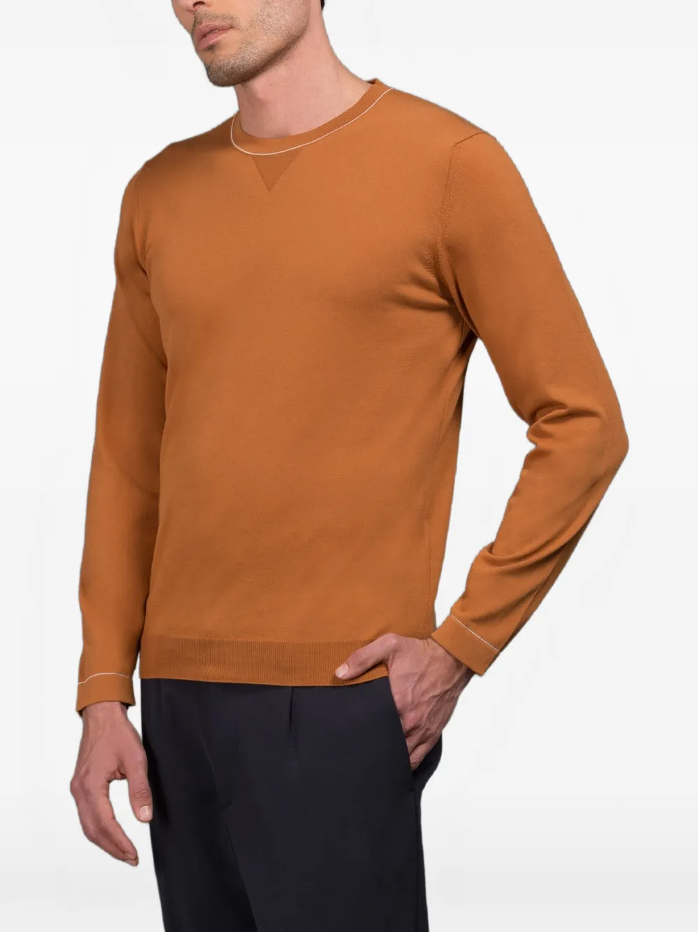 Moorer Tristand Crew-neck Sweater In Orange
