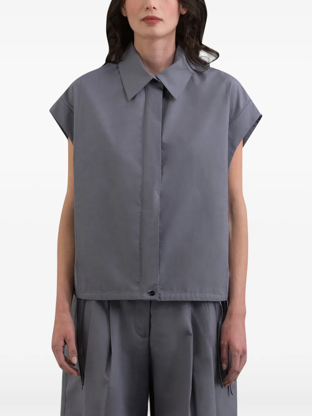 Moorer Jessy sleeveless shirt - Blu