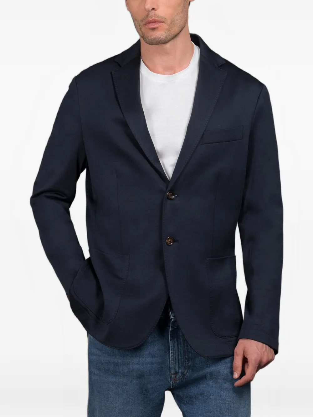 Moorer Audley Single-breasted Blazer In Blue