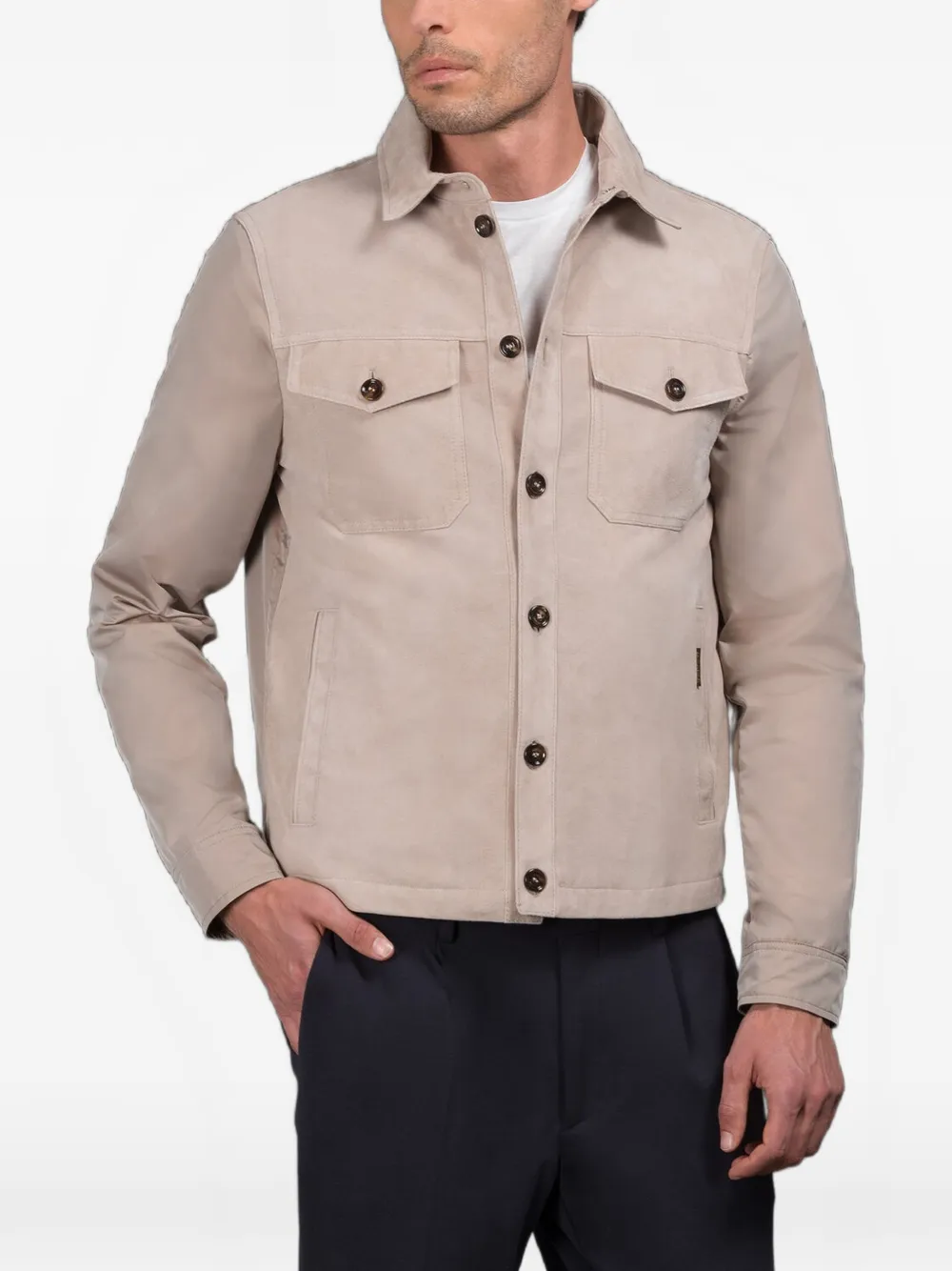 Moorer Furini shirt jacket - Nude