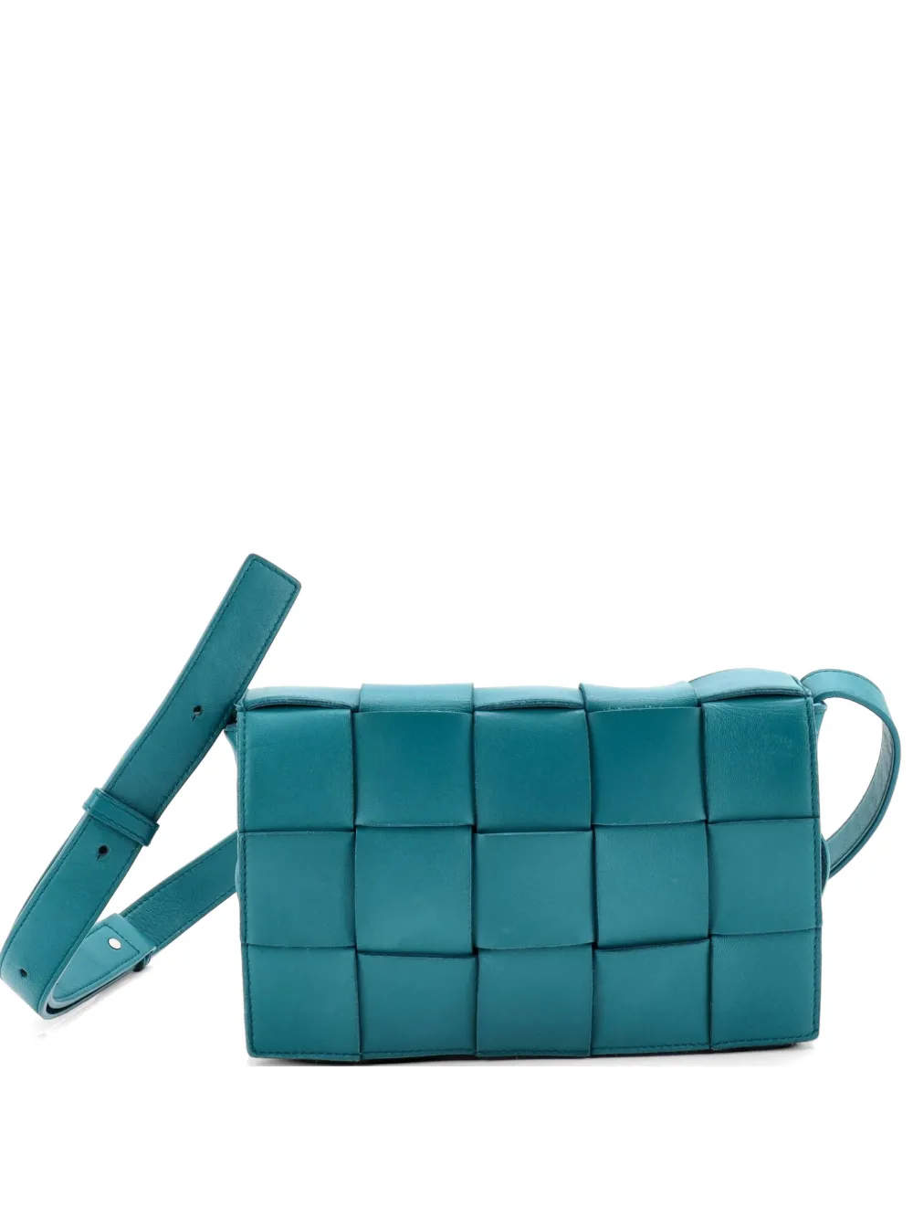 Bottega Veneta Pre-Owned Cassette Maxi Intrecciato Leather Small crossbody bag - Blue