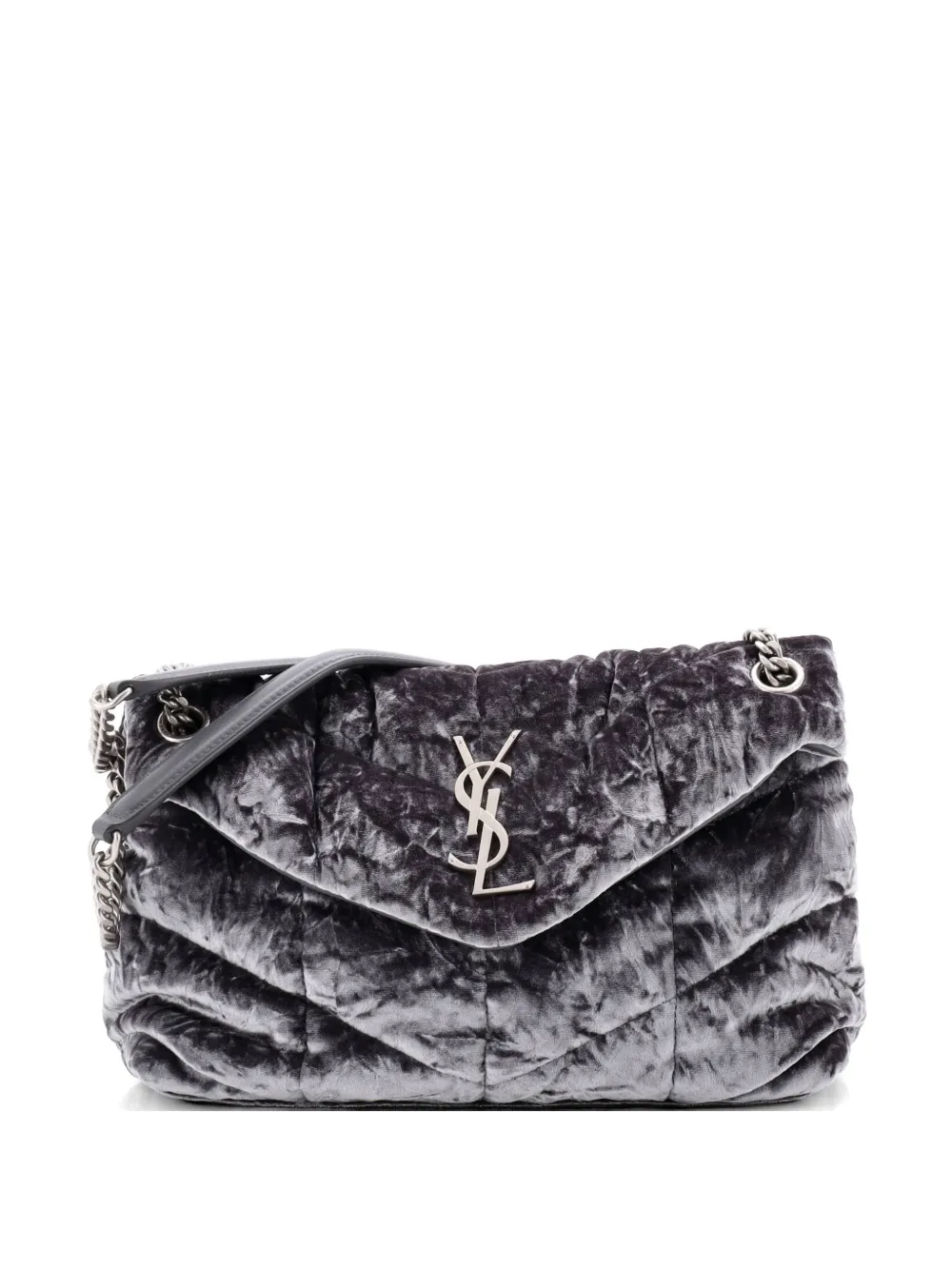 Saint Laurent Pre-Owned Loulou Puffer Quilted Velvet Small shoulder bag - Grey