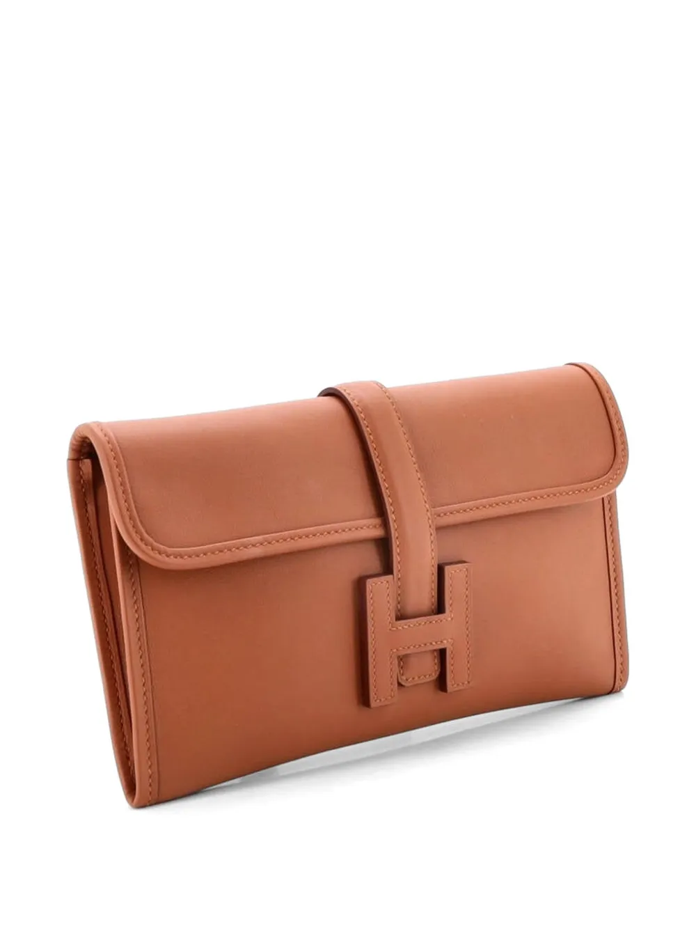 Hermès Pre-Owned Clutch Jige Duo in pelle Swift - Marrone