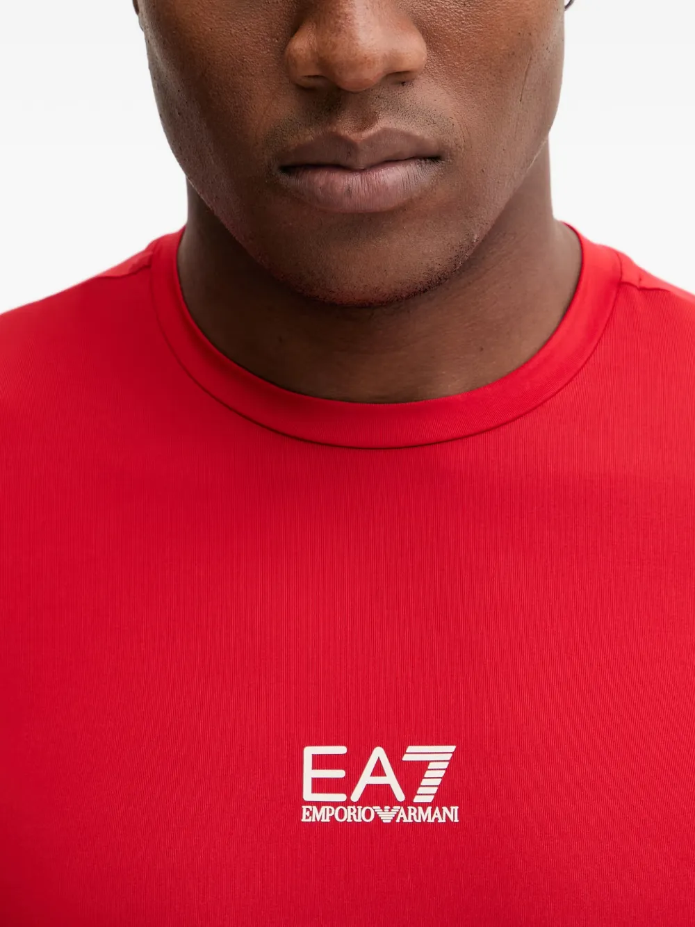 Ea7 Emporio Armani T-shirt met logoprint Rood