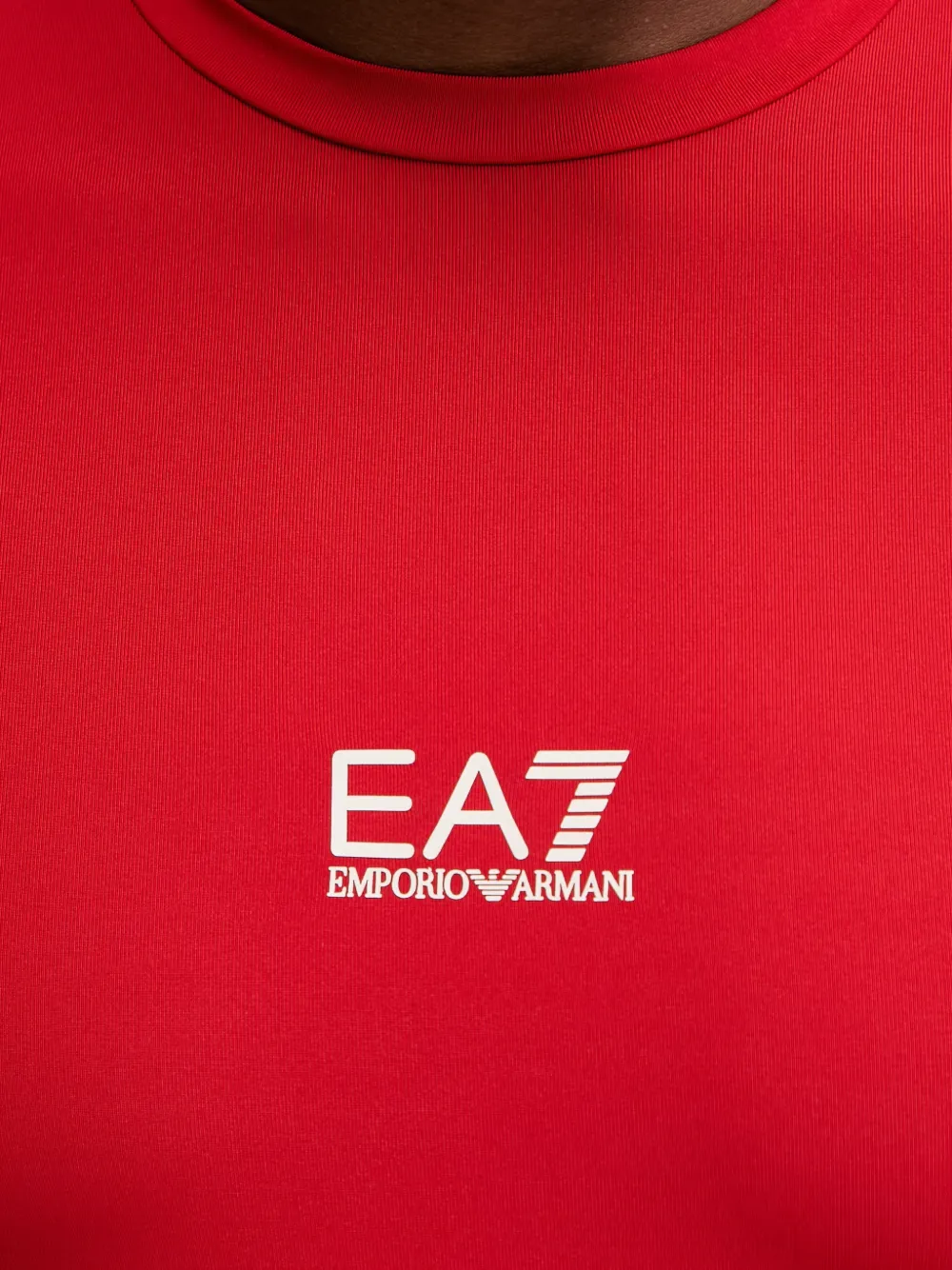 Ea7 Emporio Armani T-shirt met logoprint Rood