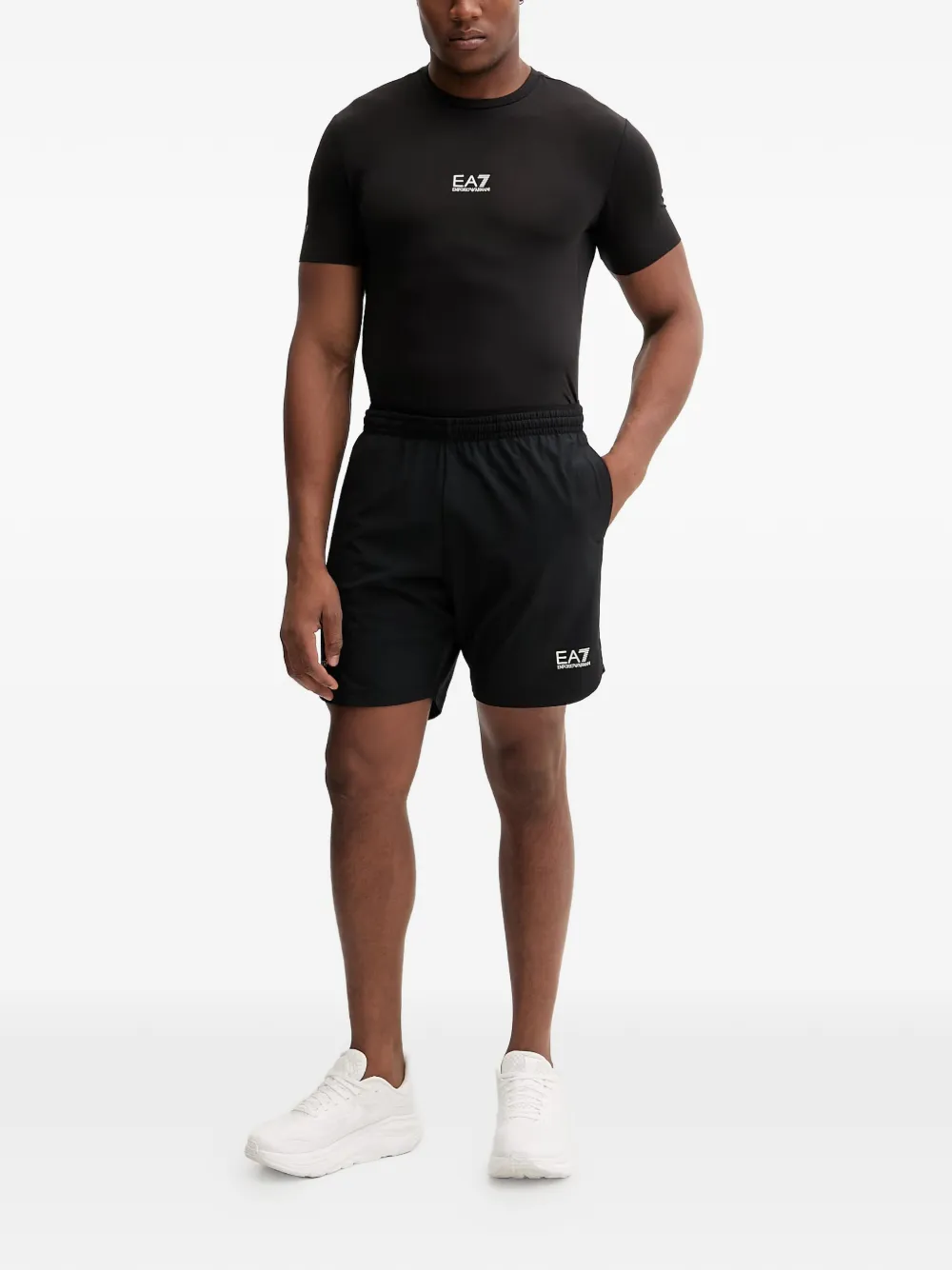 Ea7 Emporio Armani T-shirt met ronde hals Zwart