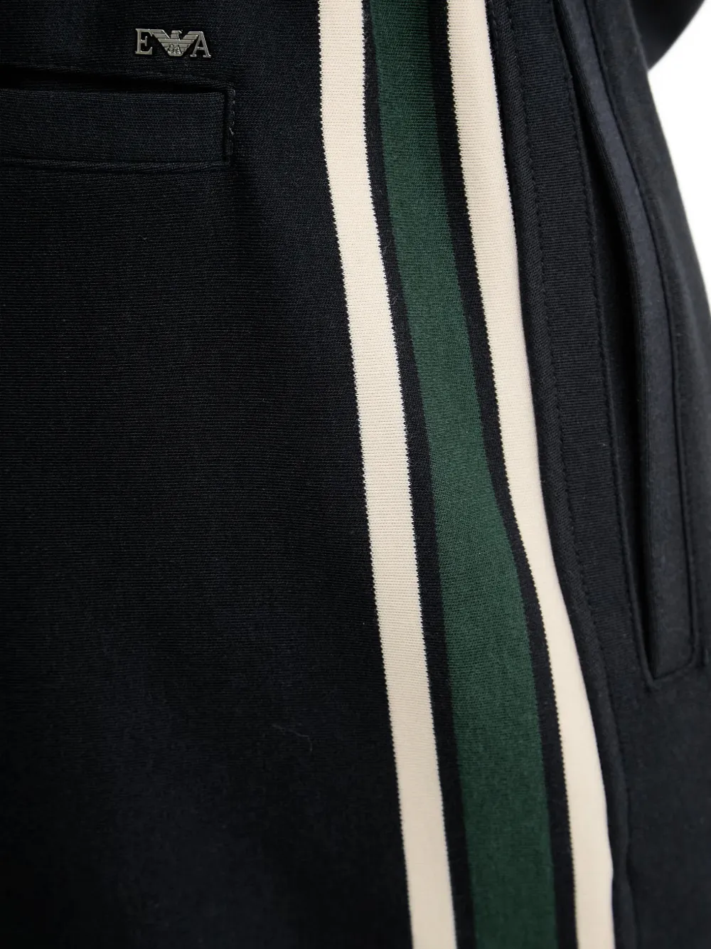 Emporio Armani Joggingbroek van lyocellblend met dubbele jersey en banden Blauw