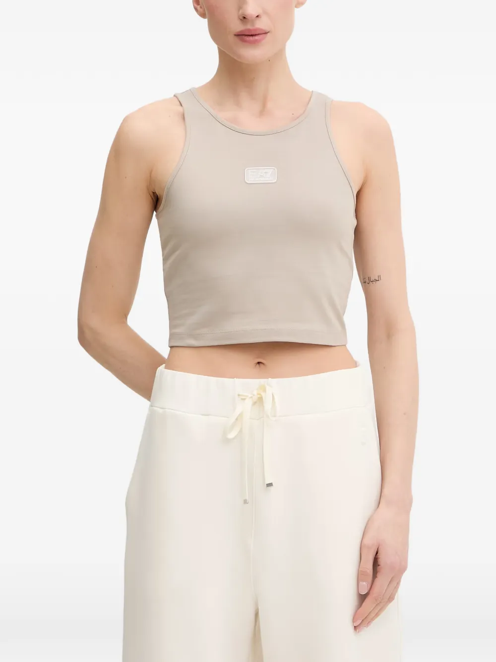 Ea7 Emporio Armani Logo Series cropped tank top - Nude