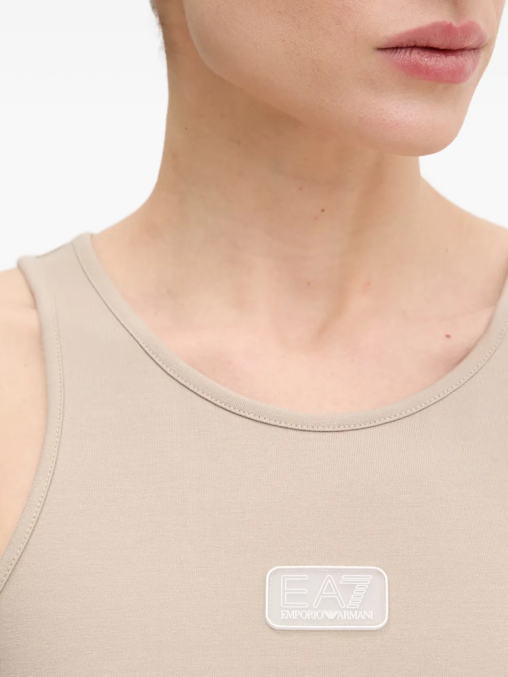 Ea7 Emporio Armani Logo Series cropped tanktop Beige