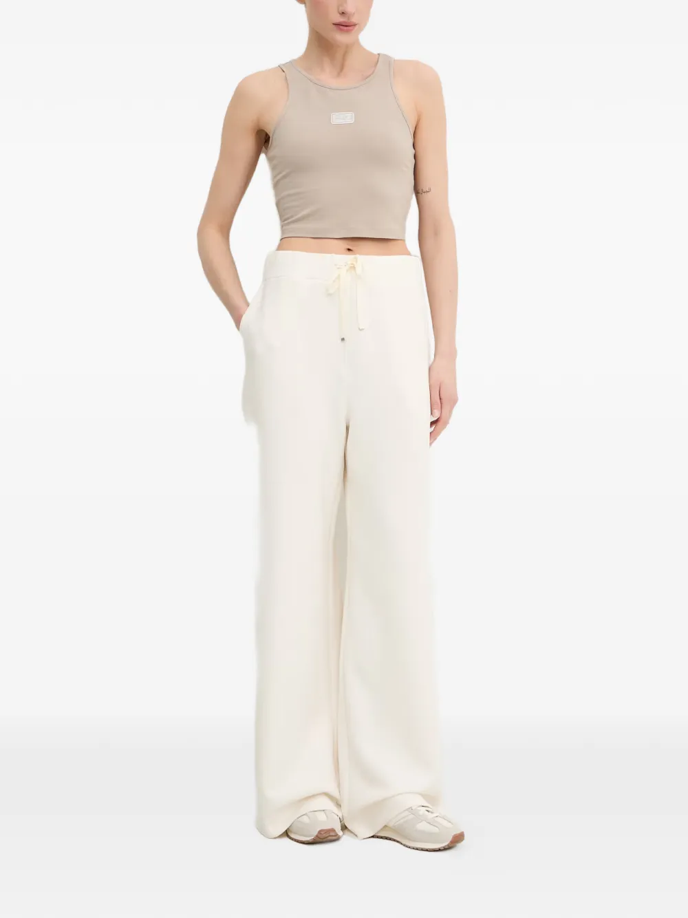 Ea7 Emporio Armani Logo Series cropped tanktop Beige