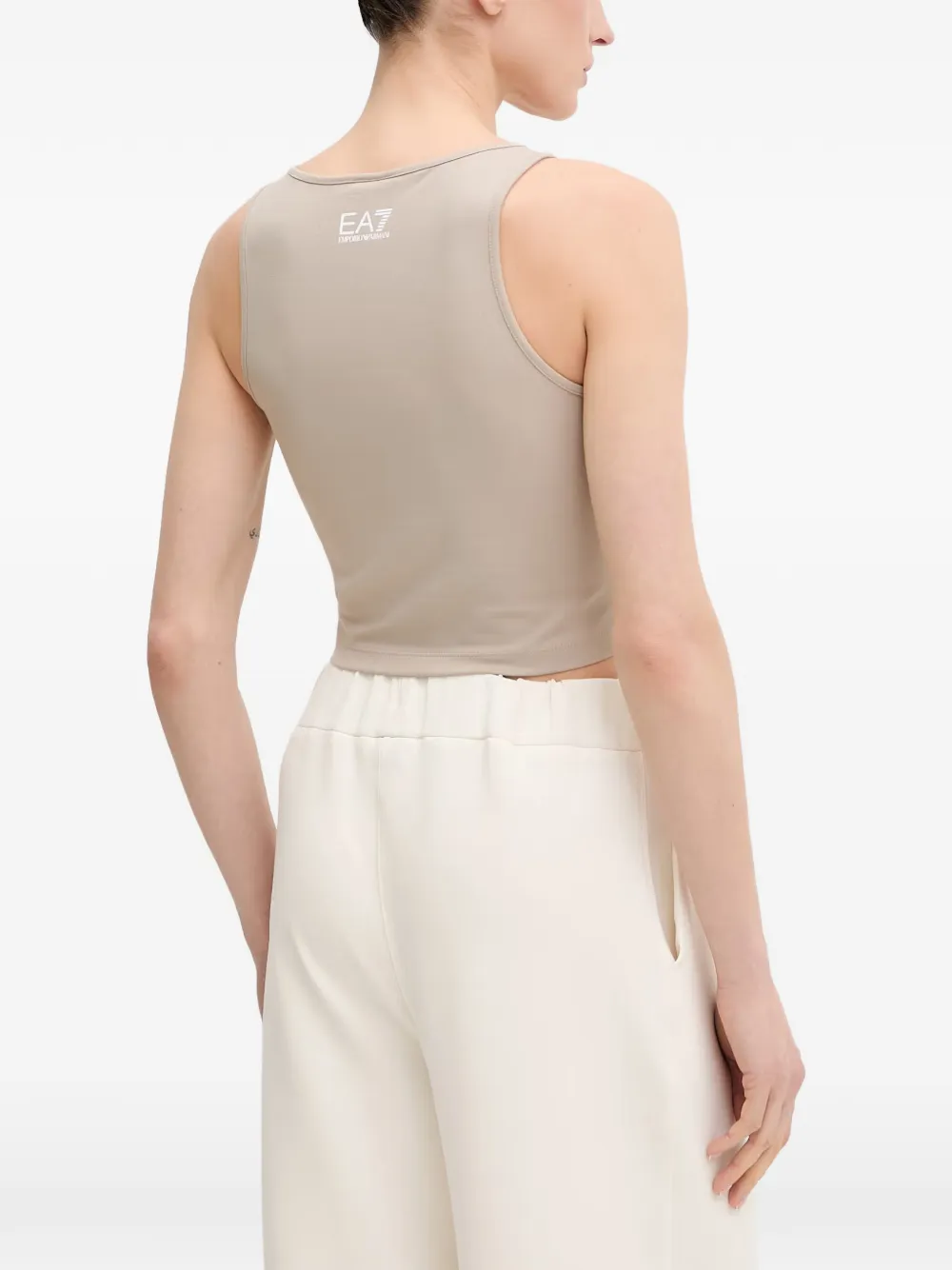Ea7 Emporio Armani Logo Series cropped tanktop Beige