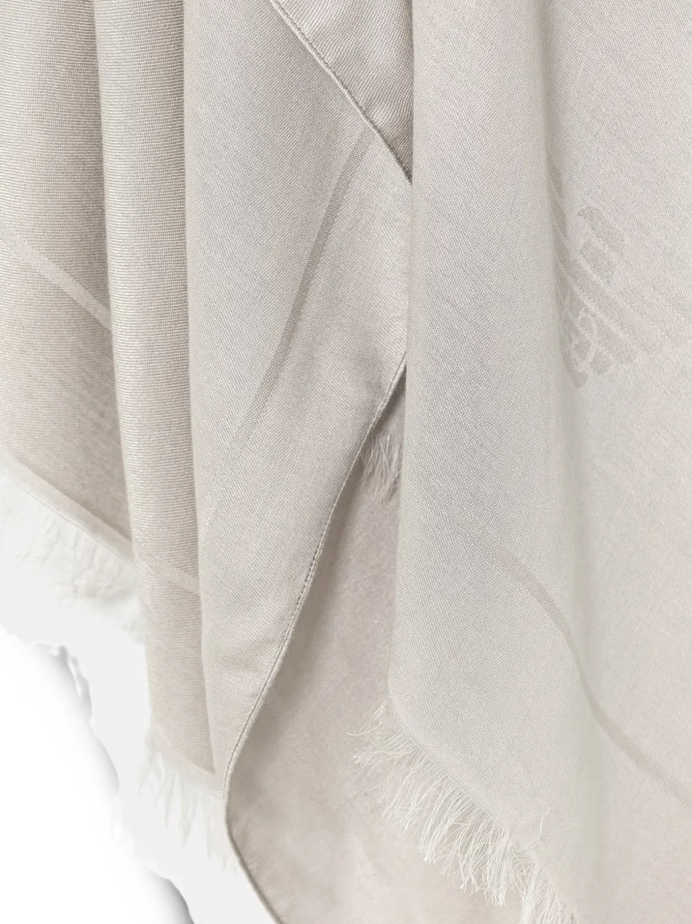 Emporio Armani Sjaal met franje en logo-jacquard Beige