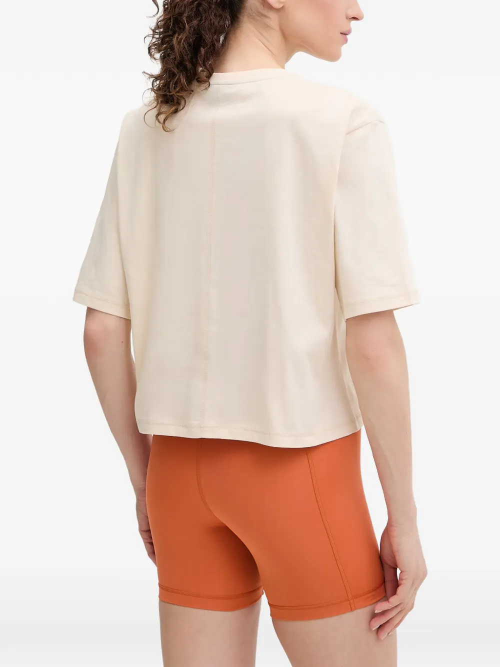 Ea7 Emporio Armani Cropped T-shirt met logoprint Beige