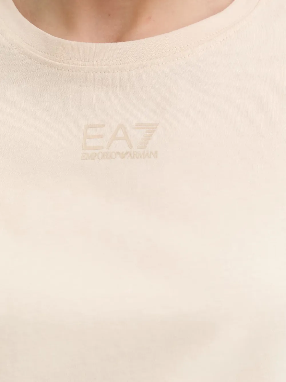 Ea7 Emporio Armani Cropped T-shirt met logoprint Beige