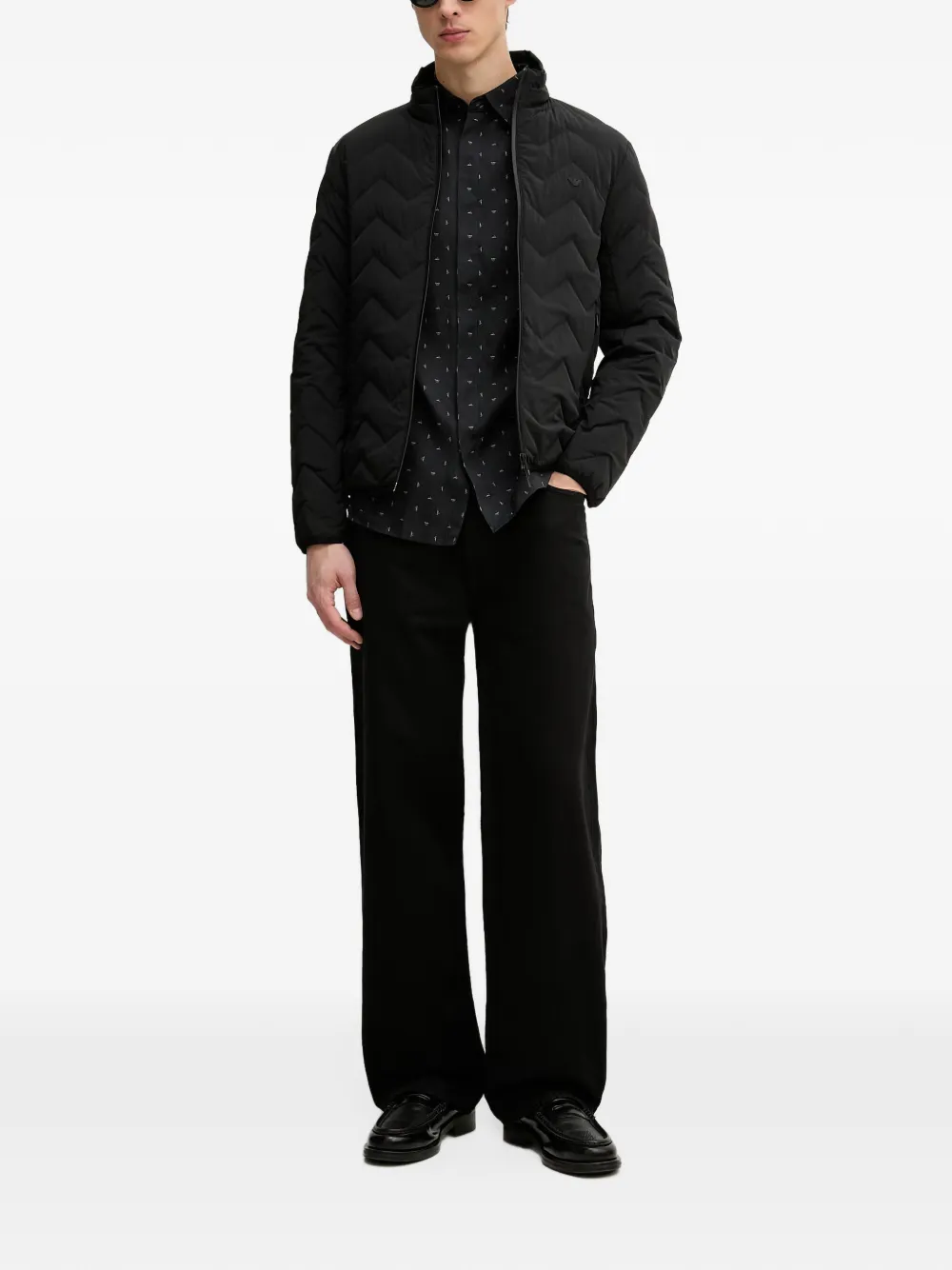 Emporio Armani Overhemd met print Zwart